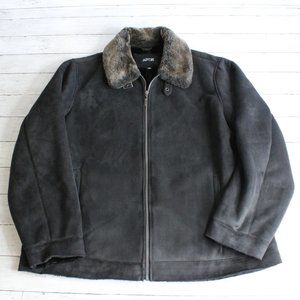 Apt. 9 Men's Winter Jacket Size XXL Black Faux Suede